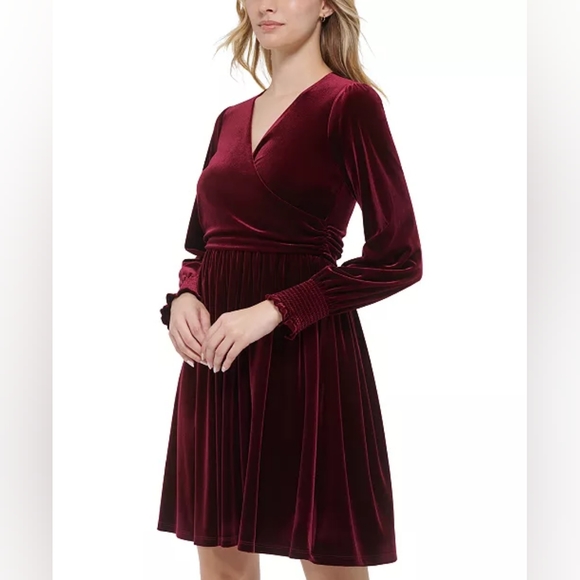 Tommy Hilfiger Dresses & Skirts - TOMMY HILFIGER-Women's Long-Sleeve Stretch Velvet Dress